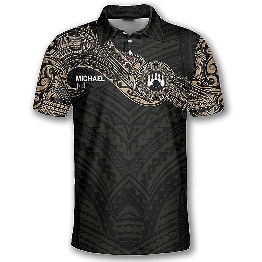 Customize Bowling Tribal Pattern Bowling Team Gift 3D Men's Polo Shirts Size S-5XL