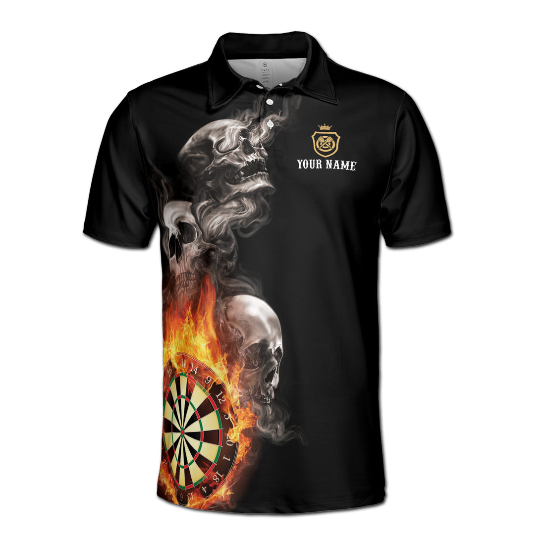 Personalized Darts, Custom Dart Skull 3D Men's Polo Shirt Size S-5XL