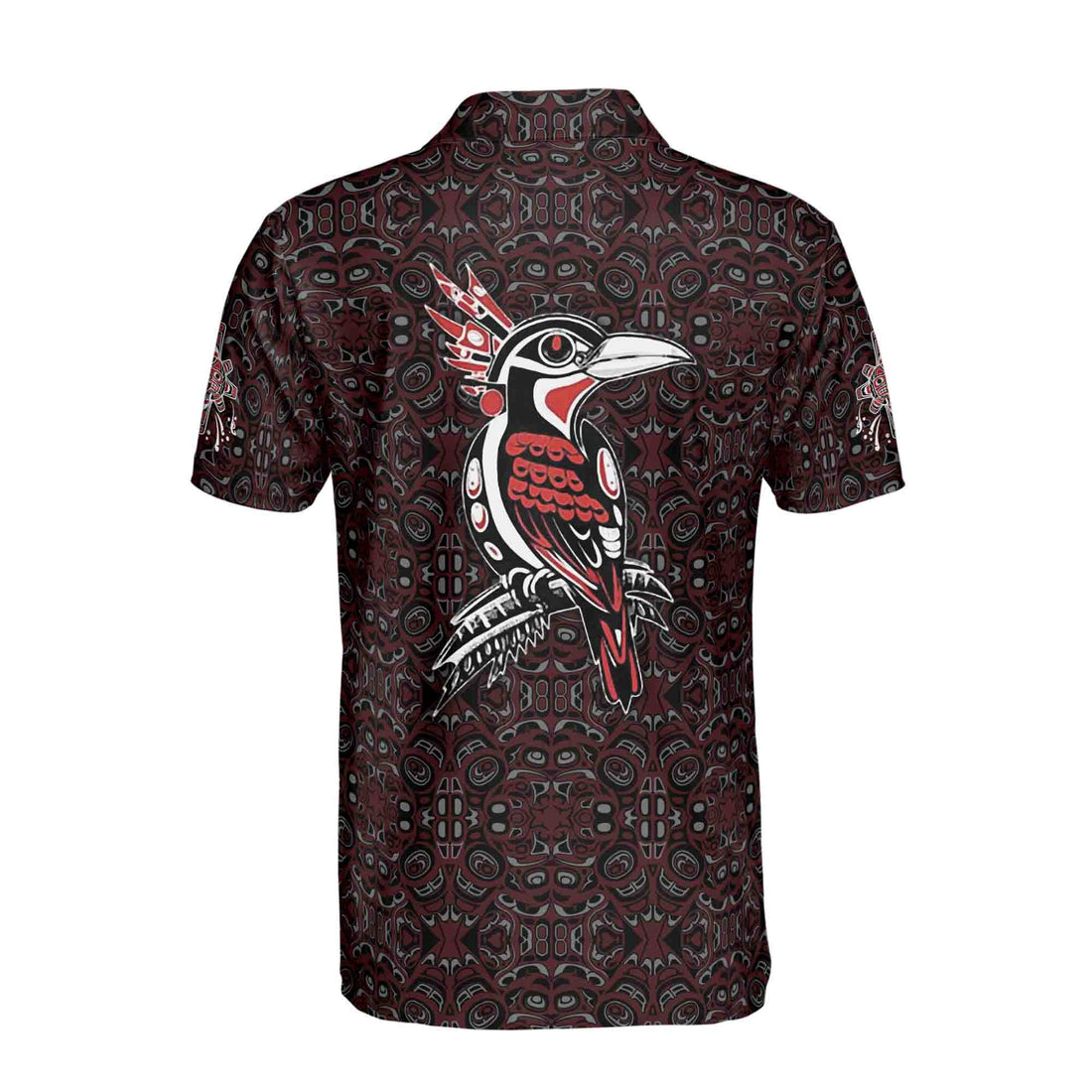 Customize Name Woodpecker American Native Tribal Pattern Men's Polo Shirts S-5XL