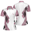 Pink Golf Polo White Shirt Leopard Pattern Custom Name Golf Gift Women's Polo Shirt S-5XL