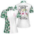 Funny Womens Golf Friend Falmingo Tropical Pattern Women's Polo Shirt S-5XL