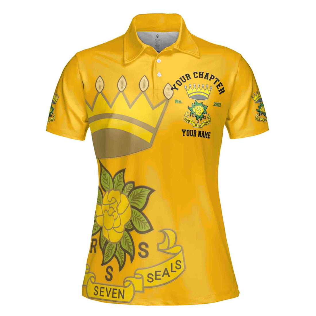 Customize Rose Of The Seven Seals DOS Fraterner Masonic Sisters Freemasonry Women's Polo Shirt S-5XL