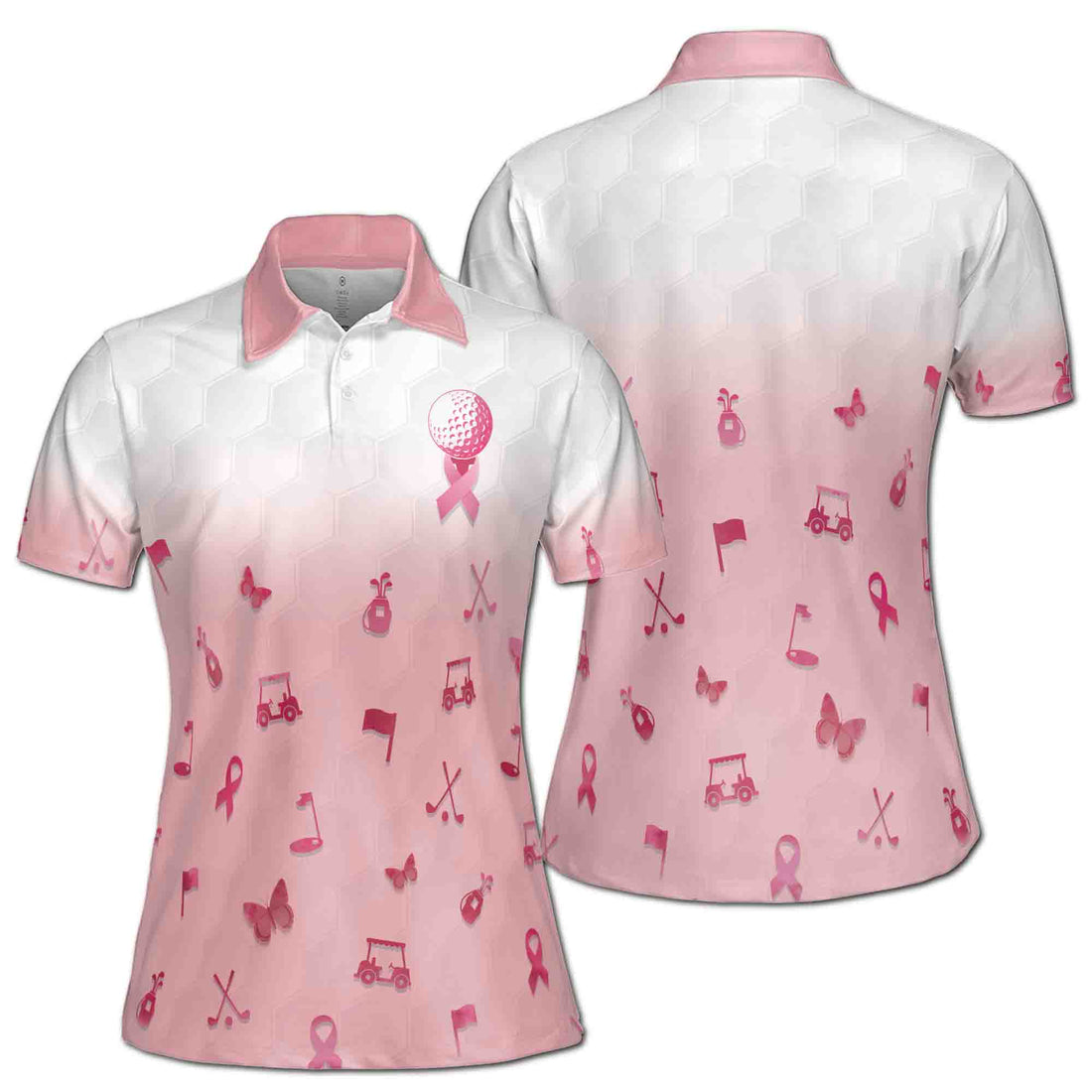 Golf Against Cancel Pink Golf Icon Women's Polo Shirt S-5XL