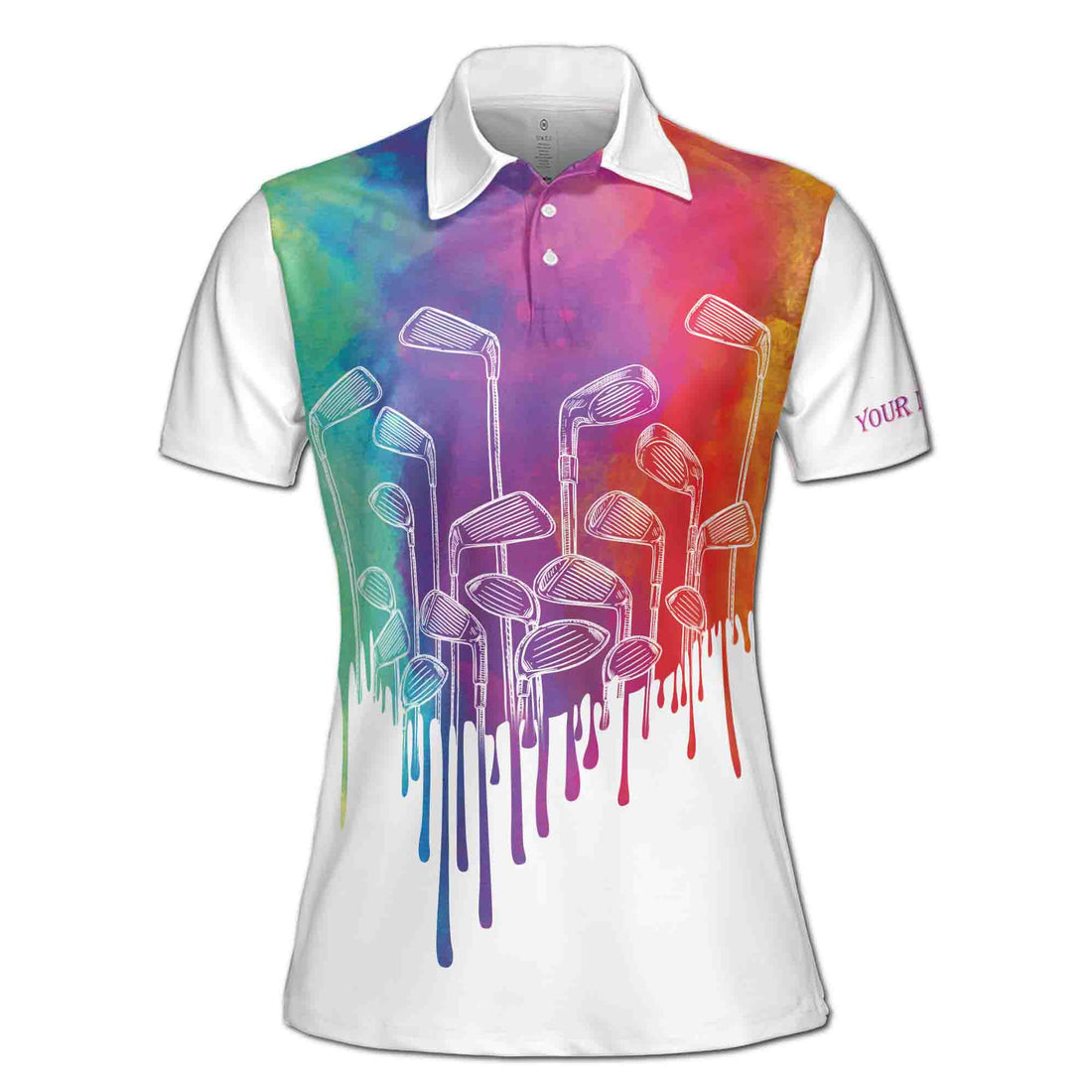 Custom Name Swing Swear Drink Repeat Golf Women's Polo Shirt S-5XL