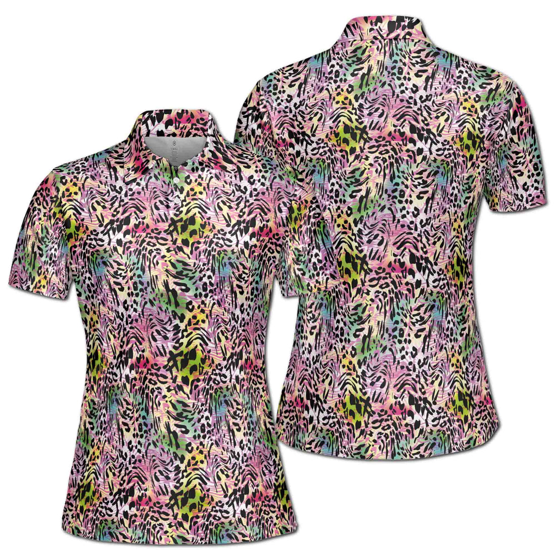 Colorful Cheetah Leopard Pattern Golf Women's Polo Shirt S-5XL