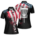 Custom Team Name America Patriotic Disc Golf Player Women's Polo Shirt S-5XL