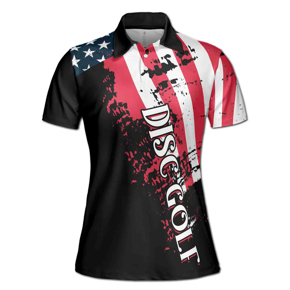 Custom Team Name America Patriotic Disc Golf Player Women's Polo Shirt S-5XL