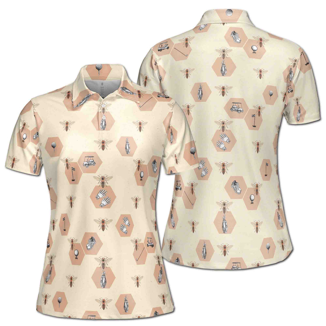 Cute Beehive Pattern Bee With Golf Women's Polo Shirt S-5XL