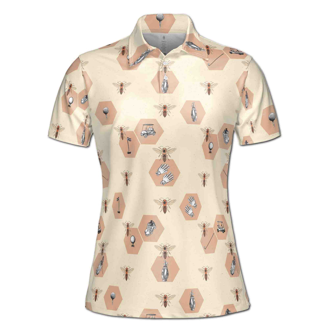 Cute Beehive Pattern Bee With Golf Women's Polo Shirt S-5XL