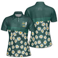 Life is Short Swing Hard Flower Daisy Golfer Women's Polo Shirt S-5XL