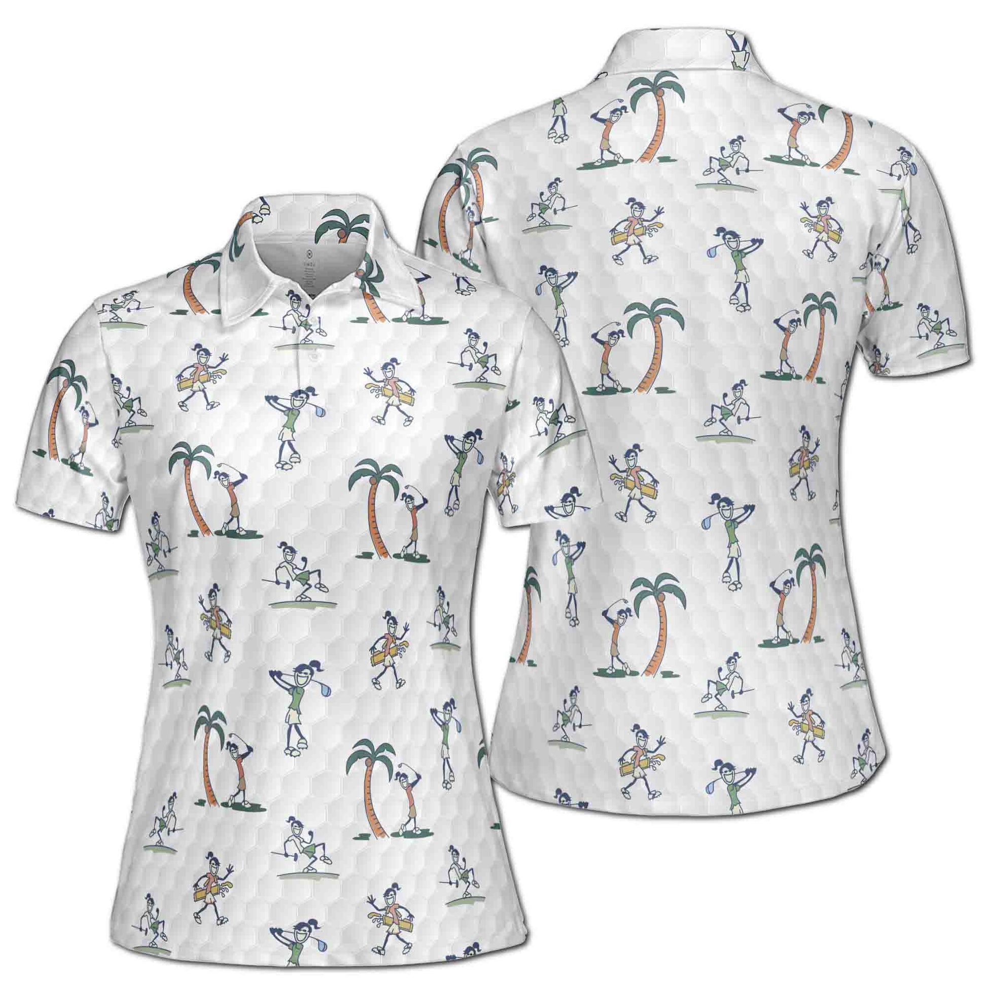 Funny Lady Golfer Gang Golf Player Women's Polo Shirt S-5XL