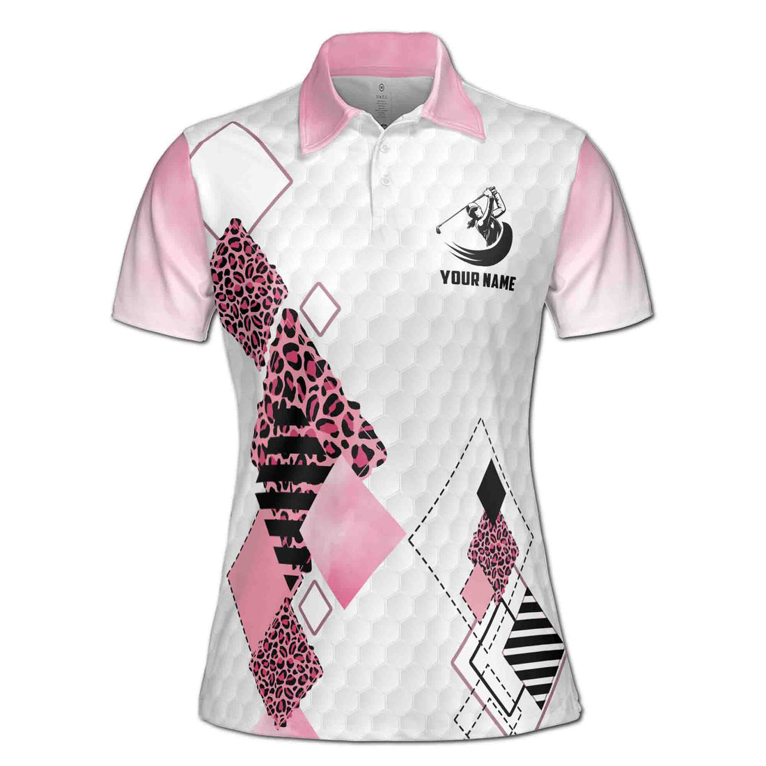 Custom Leopard Argyle Look Like A Beauty Drive Golf Women's Polo Shirt S-5XL