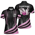 Custom Name, Team Name MultiColor Bowling Ball Women's Polo Shirt S-5XL