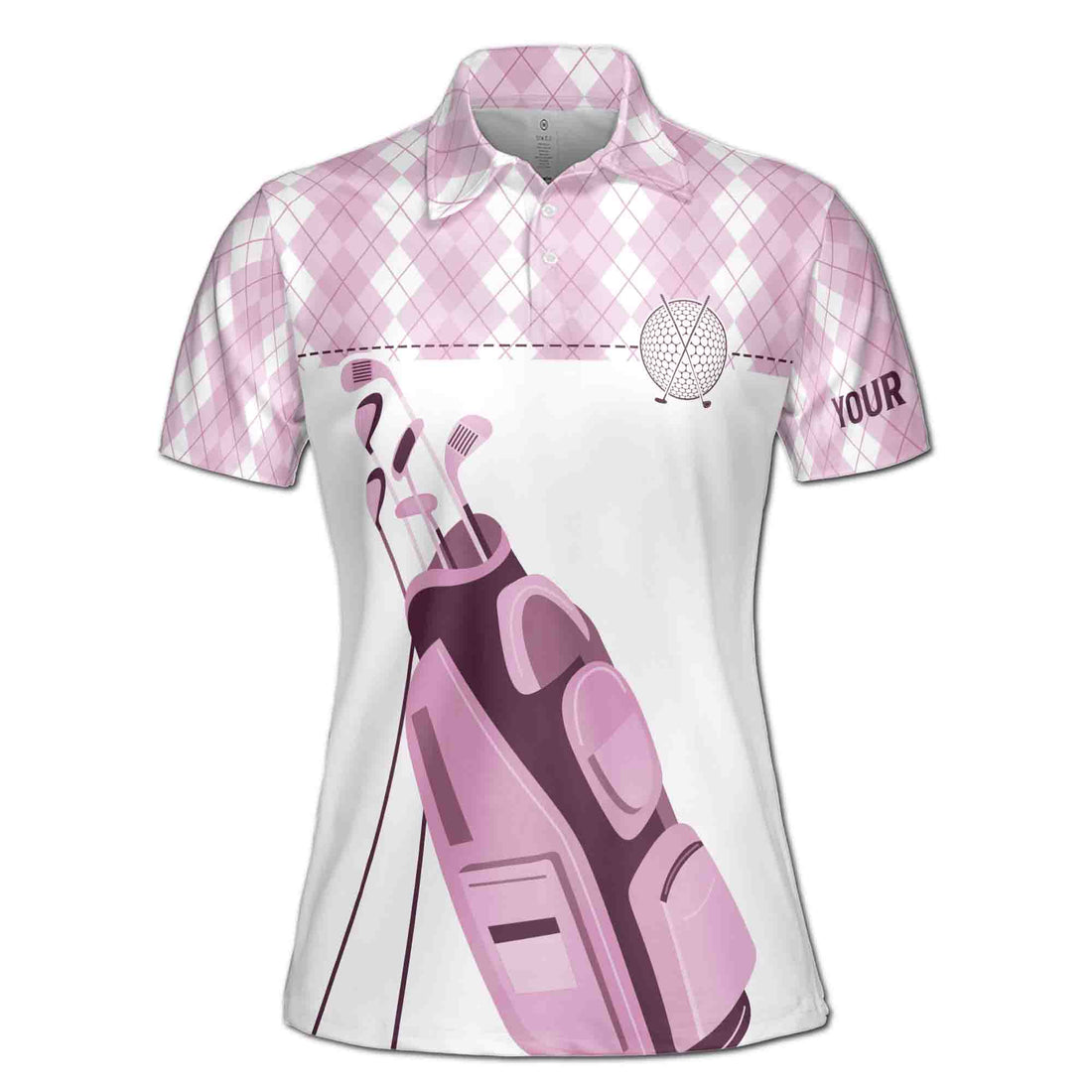 Purple Pink Argyle Golf The Way I Do Women's Polo Shirt S-5XL