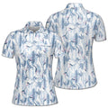Custom Name Peaceful Palm Leaf Golf Women's Polo Shirt