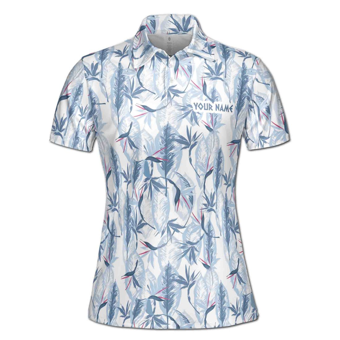 Custom Name Peaceful Palm Leaf Golf Women's Polo Shirt
