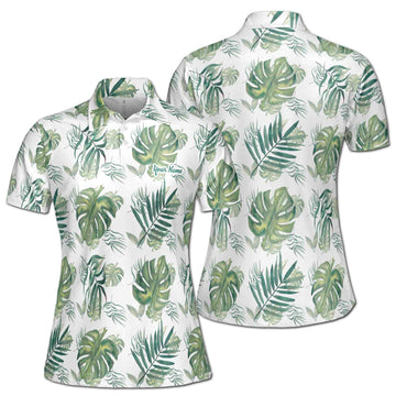 Custom Name Palm Tree Lover Golf Women's Polo Shirt S-5XL