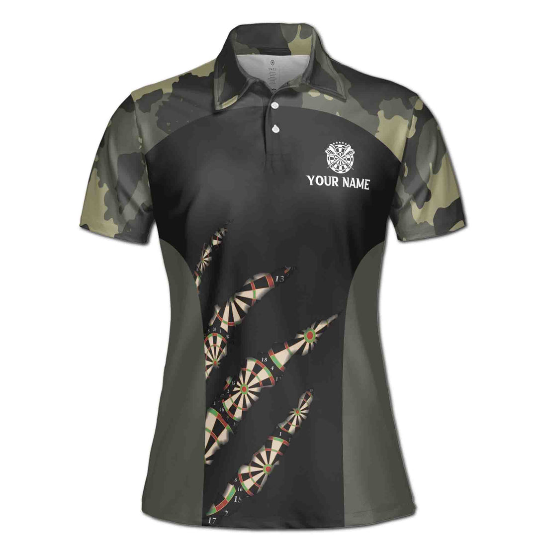 Customize Name Camo Dart Shirts Darts Retro Style Women's Polo Shirt S-5XL
