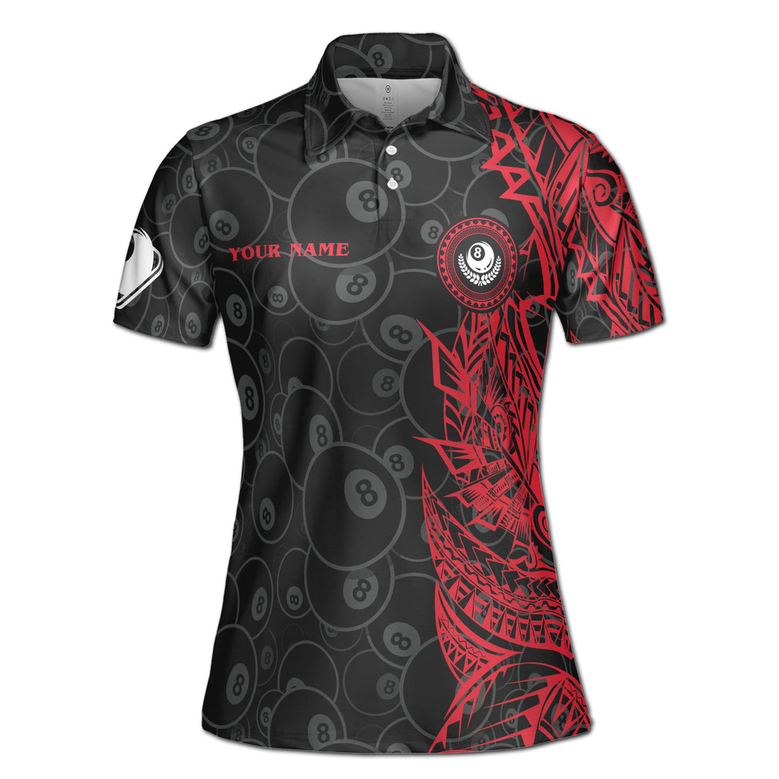 Custom Name Team Name Tribal 8 Balls Billiard Women's Polo Shirt S-5XL