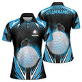 Personalized Blue Lightning Pattern Passion Golfer Women's Polo Shirt S-5XL