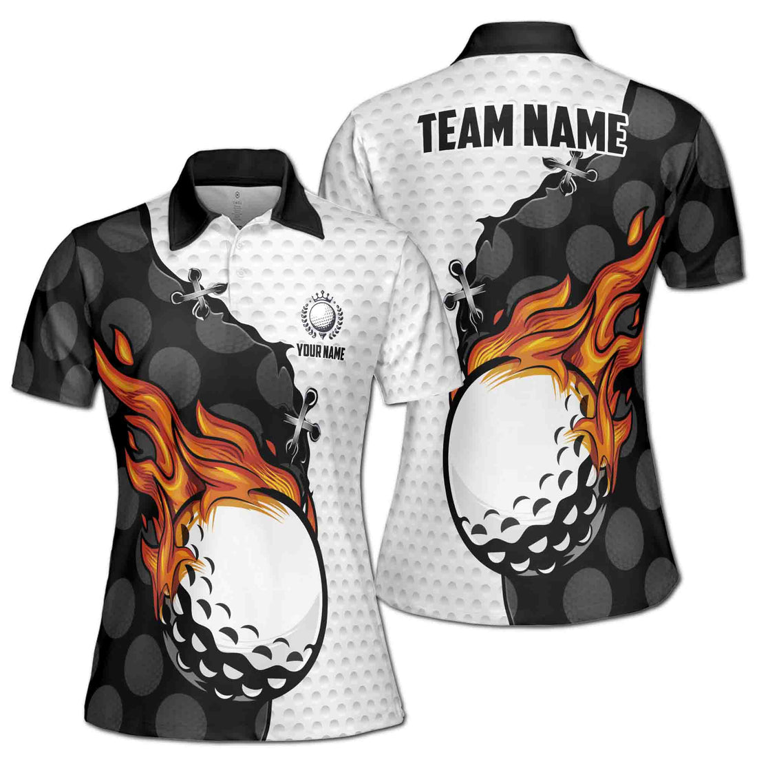 Personalized Animation Golf On Flame Golf Lover Women's Polo Shirt S-5XL