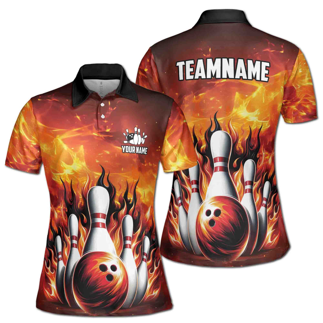 Personalized Play Bowling Hard Fire Bowling Player Women's Polo Shirt S-5XL