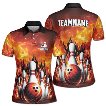Personalized Play Bowling Hard Fire Bowling Player Women's Polo Shirt S-5XL