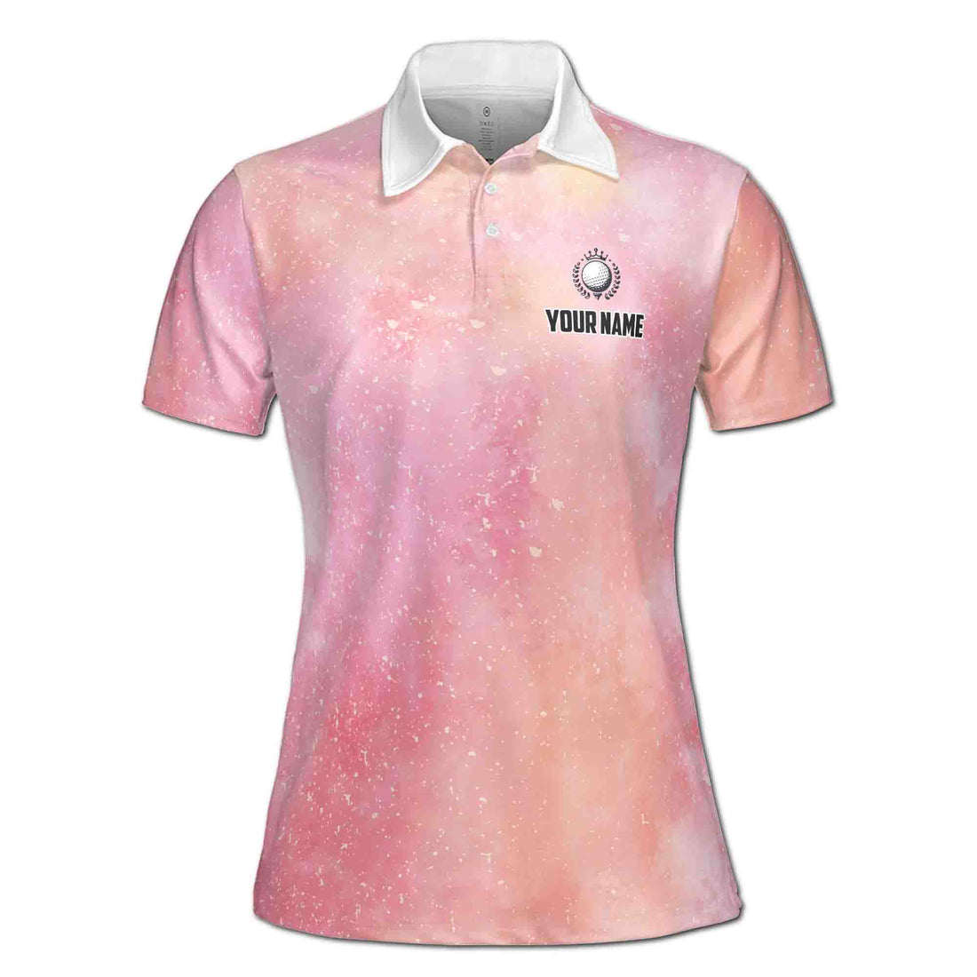 Custom Pink Galaxy This Girl Runs On Jesus And Golf Women's Polo Shirt S-5XL