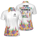 Custom Name Colorful Flower I'm Using My Golf Words Women's Polo Shirt S-5XL