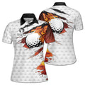 Custom Name Scratch On Golf Golf On Flame Women's Polo Shirt S-5XL