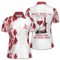 Custom Name That's What I Do I Play Golf I Drink Wine Women's Polo Shirt S-5XL