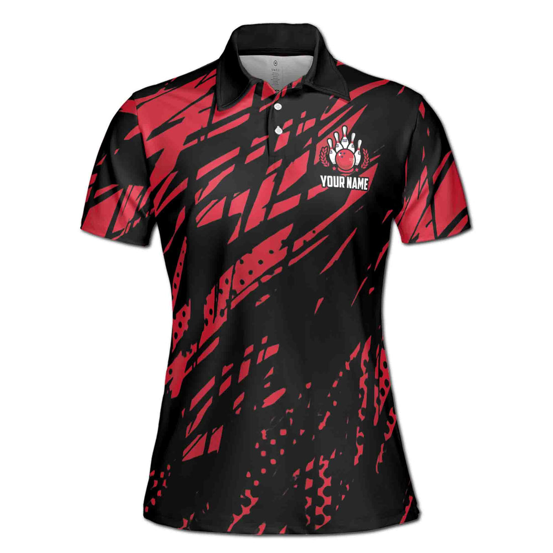 Customized Bowling Team Uniform Grunge Women's Polo Shirt S-5XL