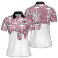 Custom Name Pink Camo I Know I Bowl Bowling Women's Polo Shirt S-5XL