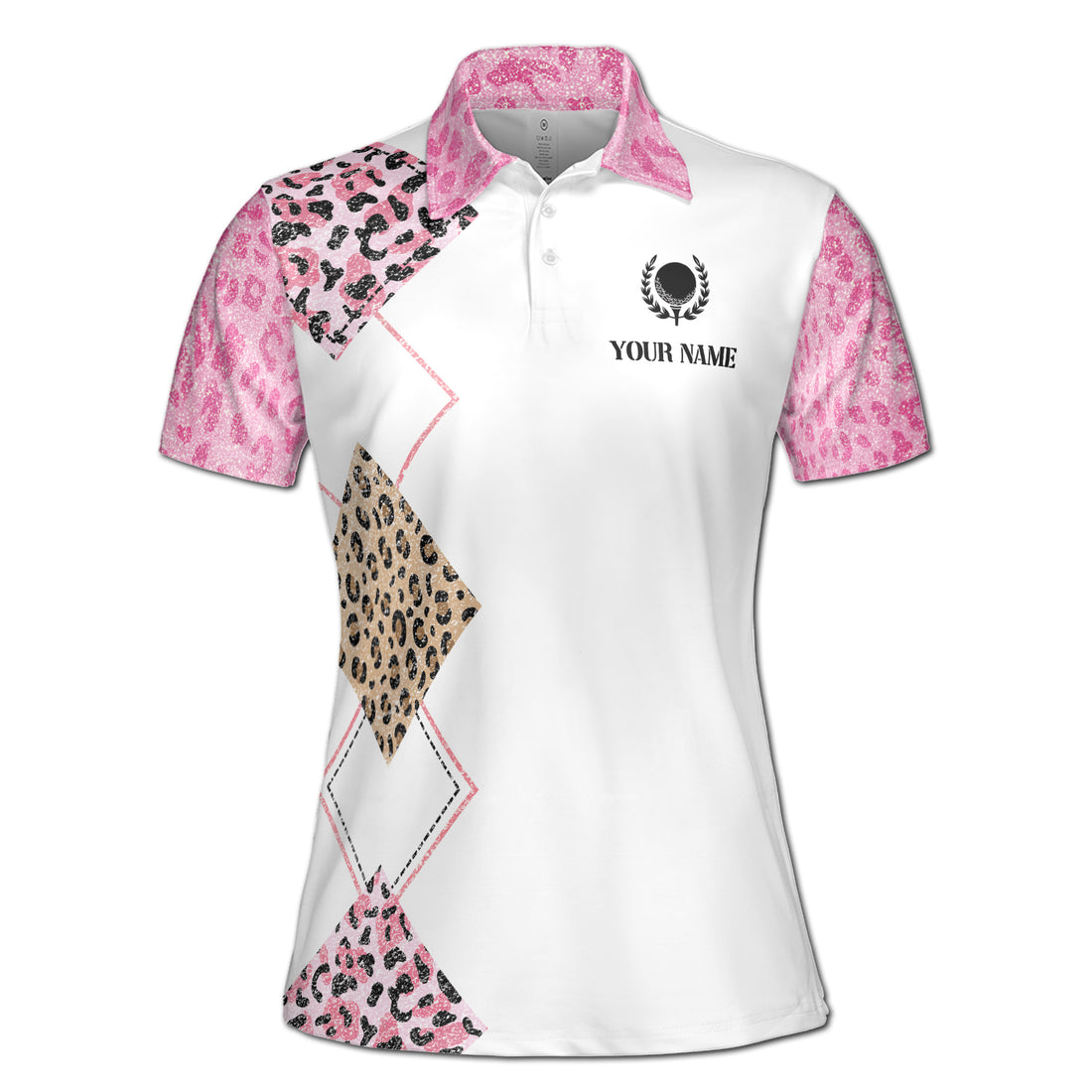 Custom Name Leopard Argyle Talk To Me Birdie Women's Polo Shirt S-5XL