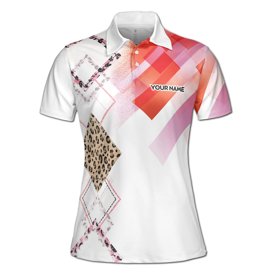 Custom Name Argyle Eat Sleep Golf Repeat Women's Polo Shirt S-5XL