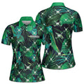 Custom Green Tropical Palm Leaf Golf Lover Women's Polo Shirt S-5XL