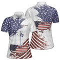 Custom Name Retro America Pattern Golf Vintage Women's Polo Shirt S-5XL