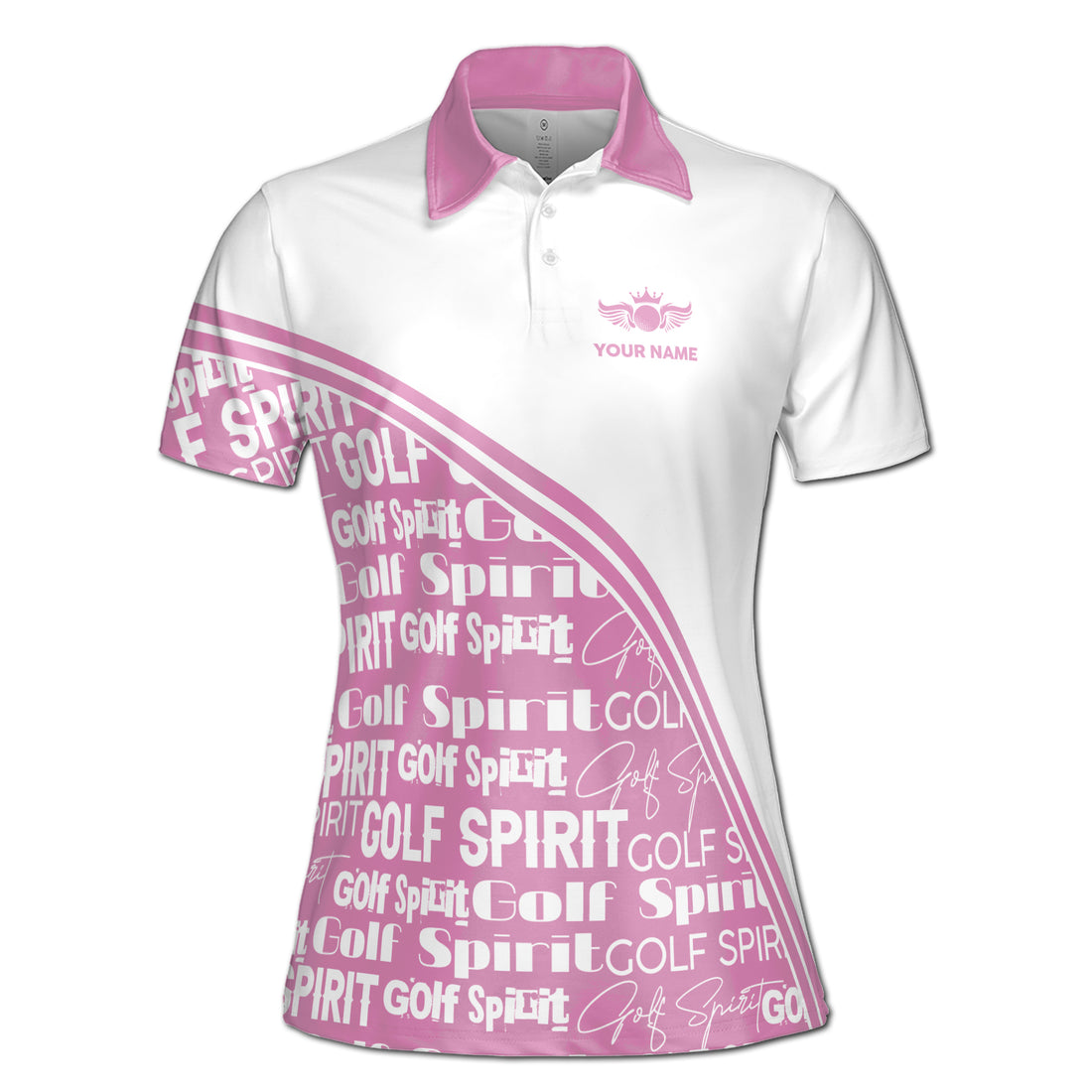 Custom Name Pink Pattern Golf Spirit Women's Polo Shirt S-5XL