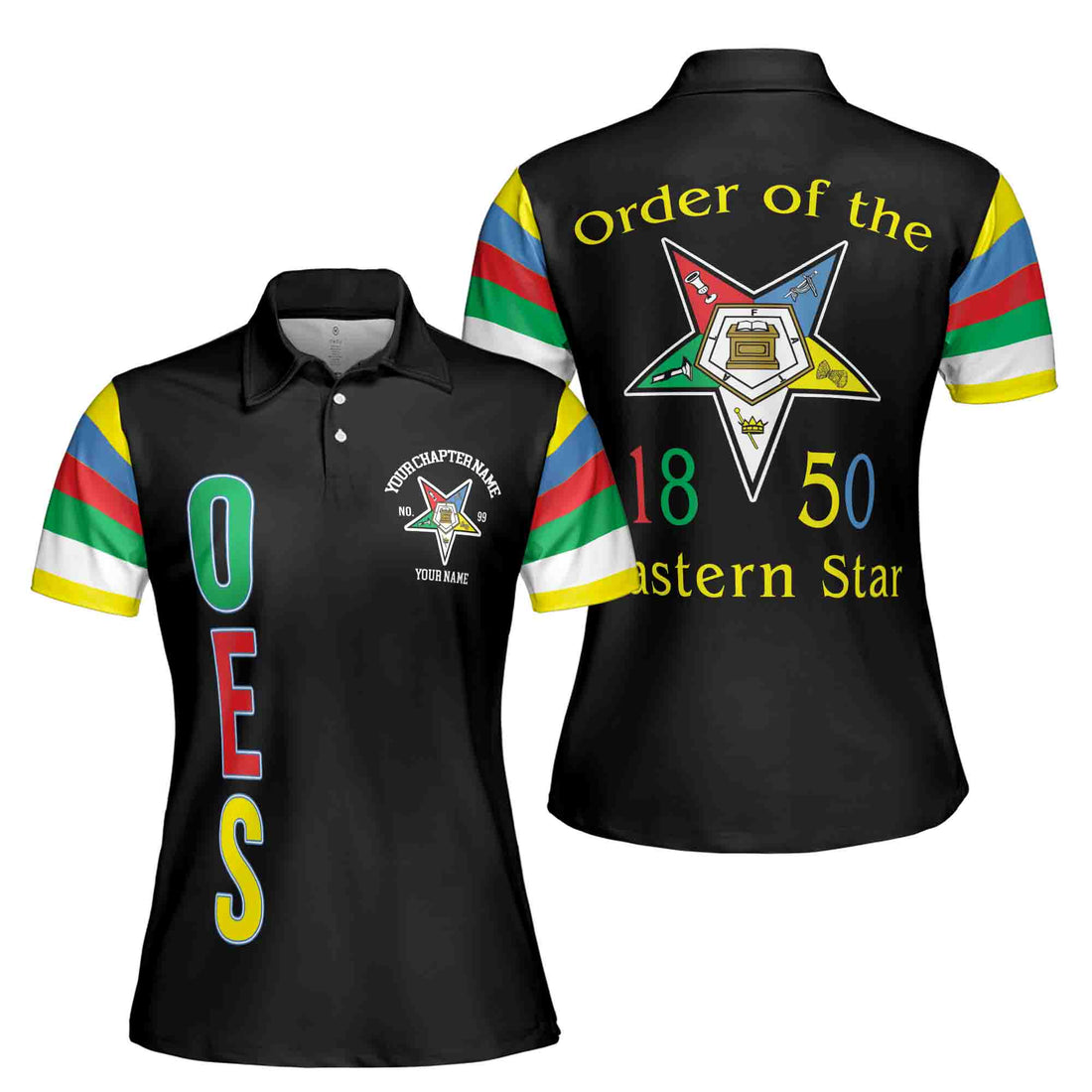 Personalized Order of the Eastern Star OES 1850 Women's Polo Shirt S-5XL
