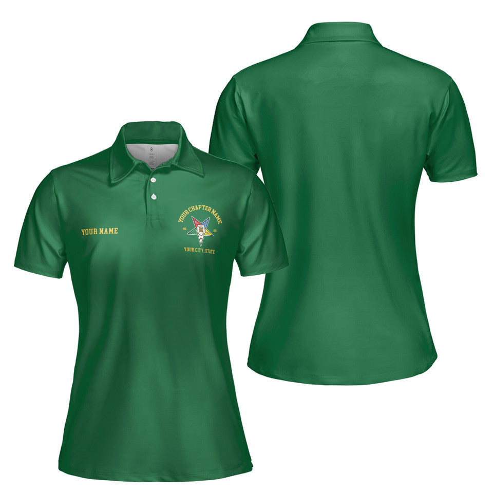 Personalized Order of the Eastern Star OES Multi Color Women's Polo Shirt S-5XL
