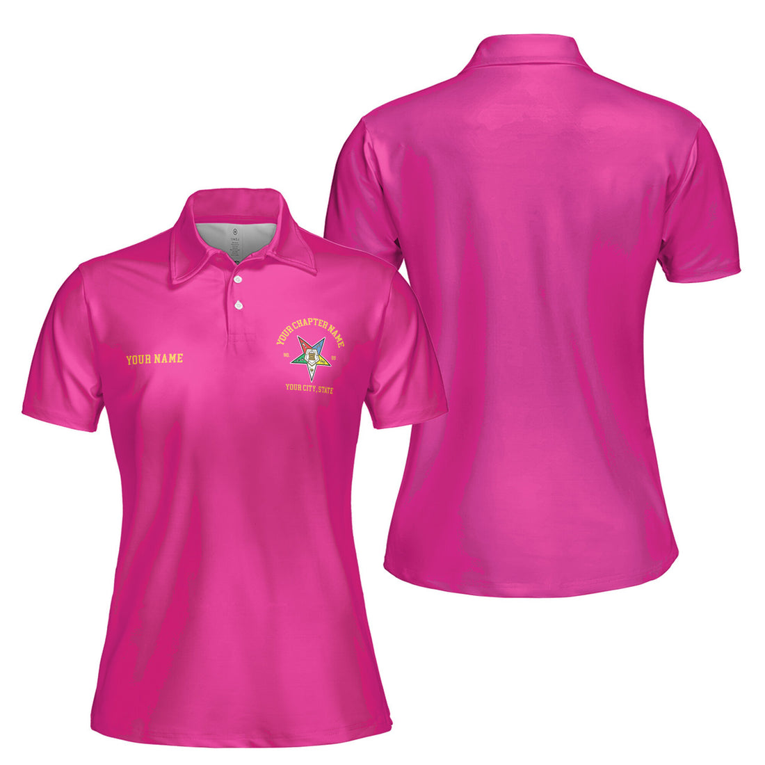 Personalized Order of the Eastern Star OES Multi Color Women's Polo Shirt S-5XL