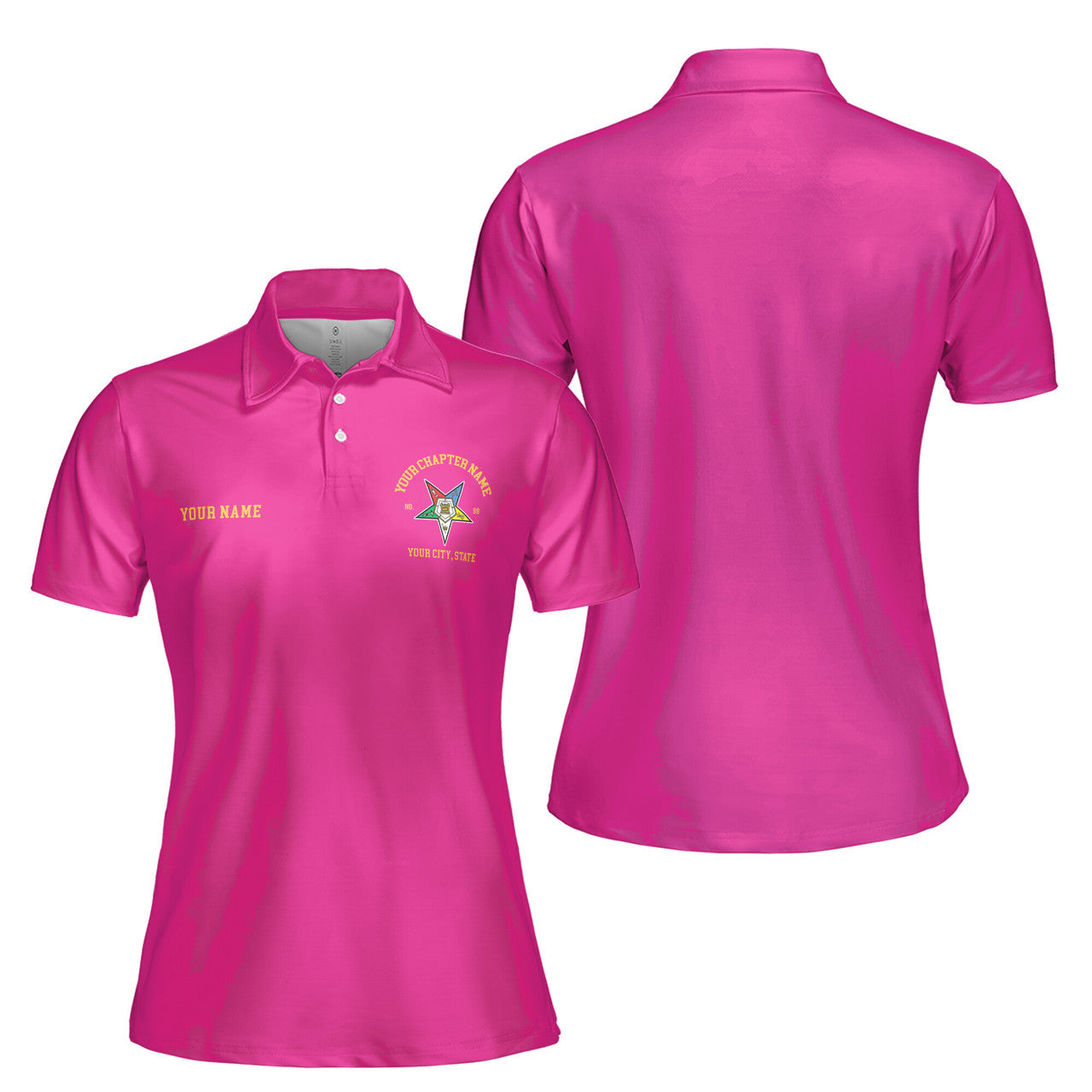 Personalized Order of the Eastern Star OES Multi Color Women's Polo Shirt S-5XL