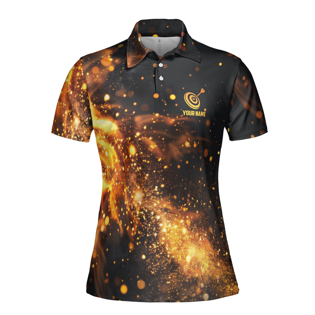 Custom Name Flaming Art Pickleball Bowling Dart Women's Polo Shirt S-5XL