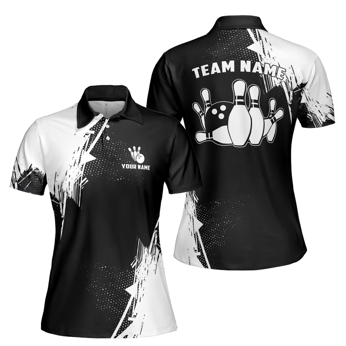 Customized Color Spatter Pickleball Bowling Dart Women's Polo Shirt S-5XL