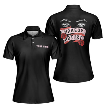Custom Name Makeup Artist Polo Black Women's Polo S-5XL