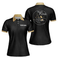 Custom Name Nail Polish Black with Gold Women's Polo S-5XL