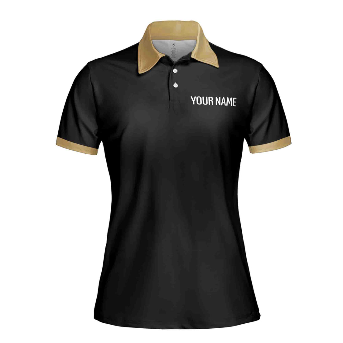 Custom Name Nail Polish Black with Gold Women's Polo S-5XL