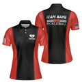 Customized Name Patriotic American Pickleball Player Women's Polo Shirt S-5XL