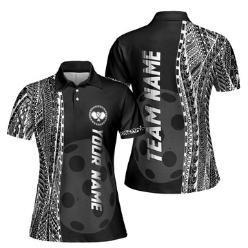 Personalized Name Viking Tribal Art Pickleball Team Women's Polo Shirt S-5XL