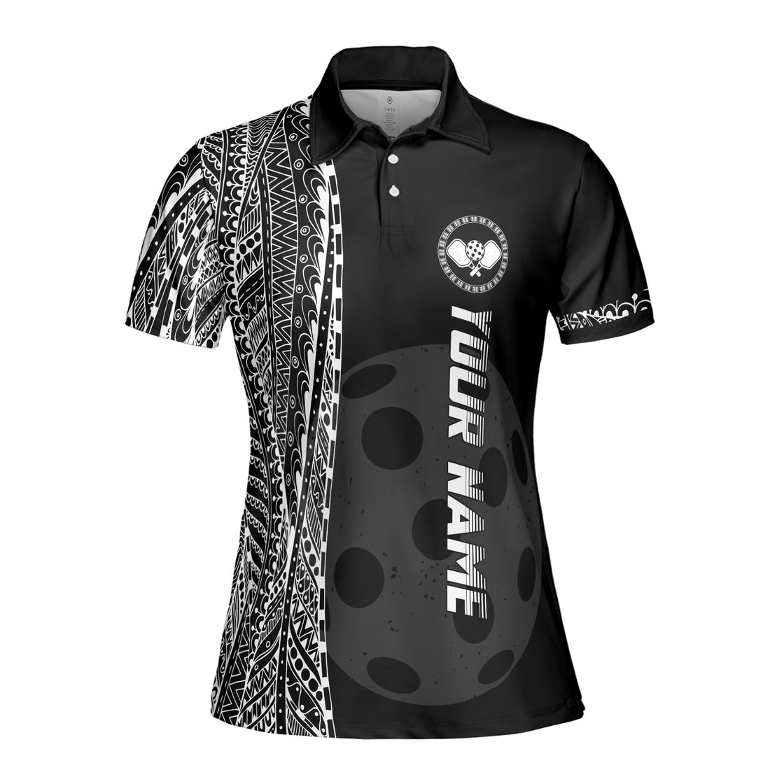 Personalized Name Viking Tribal Art Pickleball Team Women's Polo Shirt S-5XL